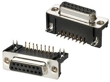 PCB mount right-angle D-sub connectors 10.2 mm footprint