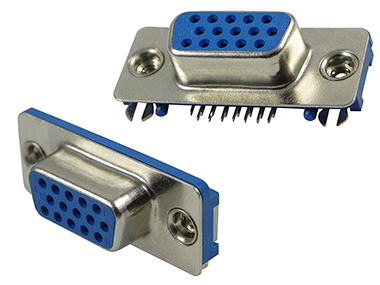 PCB Mount hHigh density right-angle ultra-slim D-sub connectors
