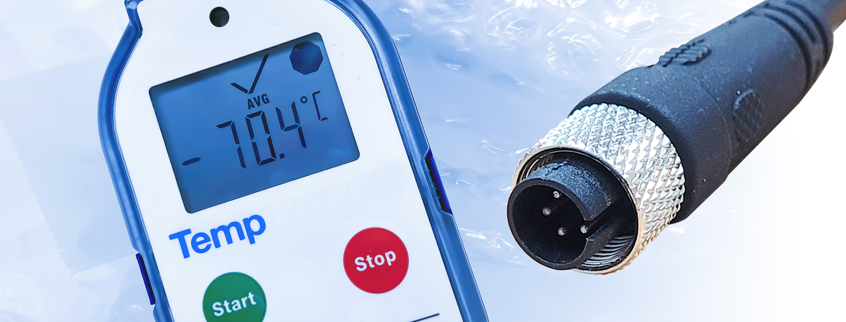 Data logger with waterproof cable assembly