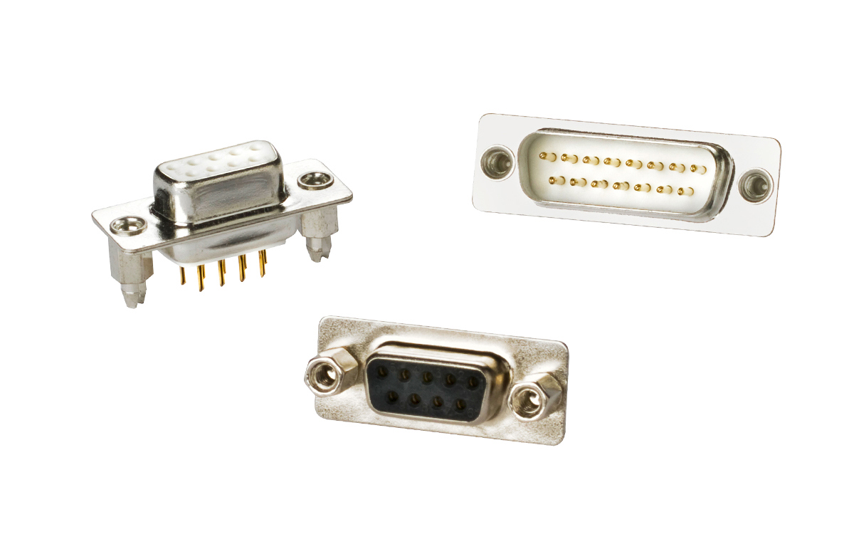 PCB Mount, Standard Density, Vertical D-Sub Connectors