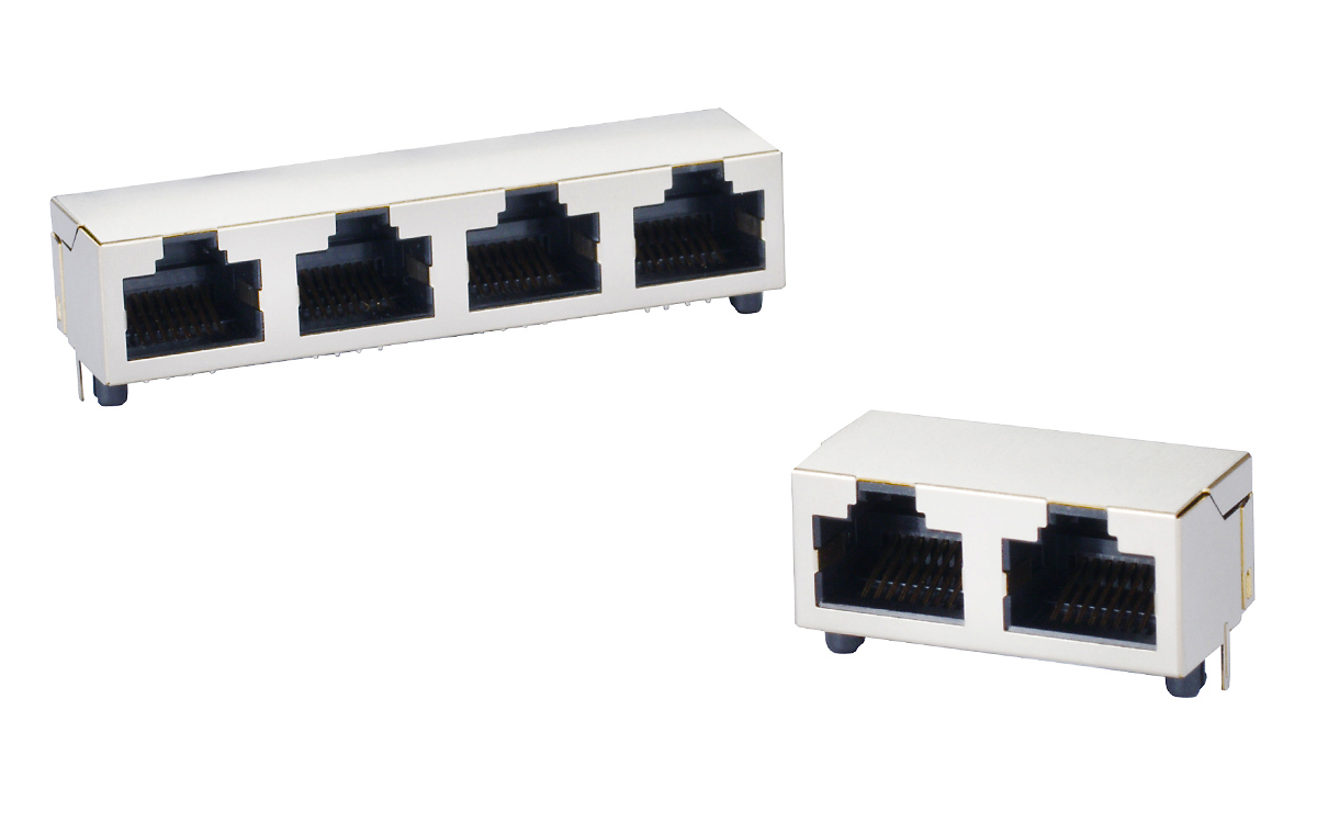 Multi-Port, Single Row, Shielded RJ Connectors