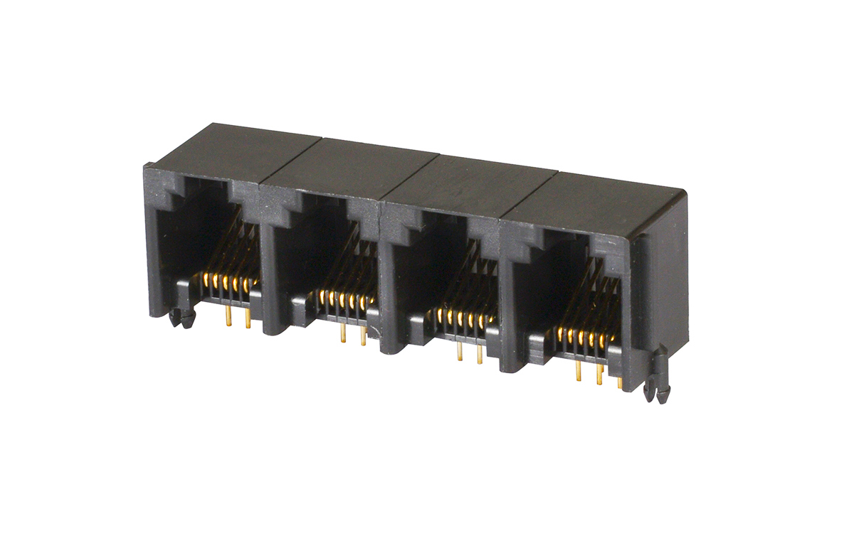 Multi-Port, Single Row, Unshielded RJ Connectors