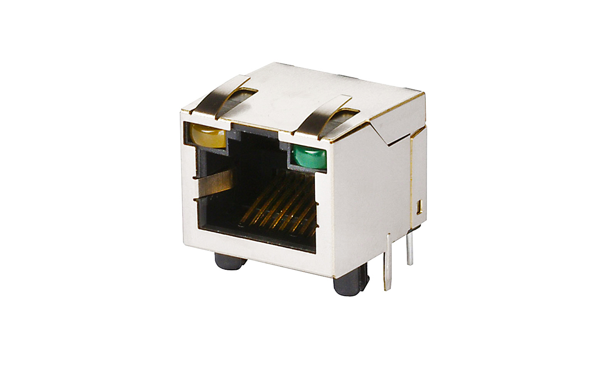 Single-Port, Side Entry, Shielded, LED RJ Connectors