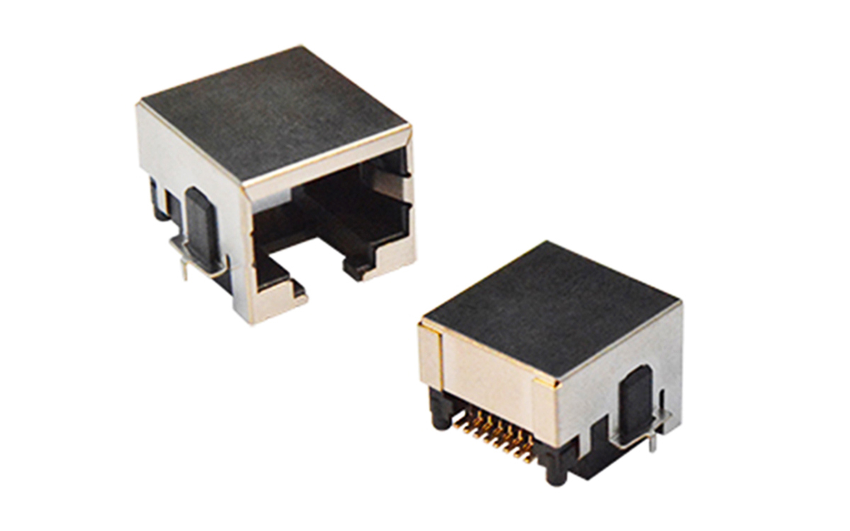 Single-Port, Side Entry, Shielded, Mid-Mount RJ Connectors
