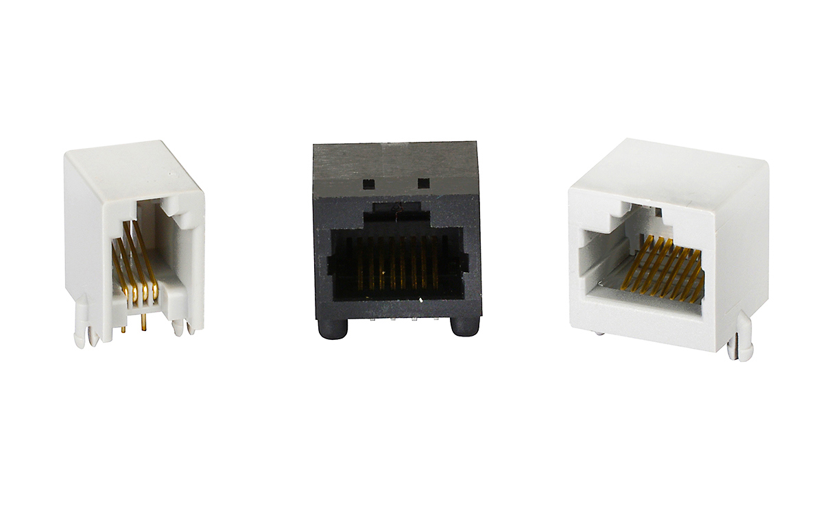 Single-Port, Side Entry, Unshielded, Latch-up (Inverted) RJ Connectors